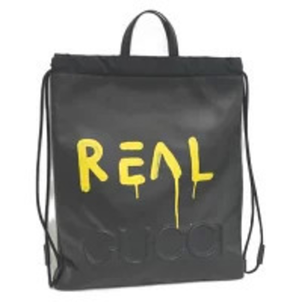 Gucci Backpack Rucksack Daybag Ghost Leather Black Yellow